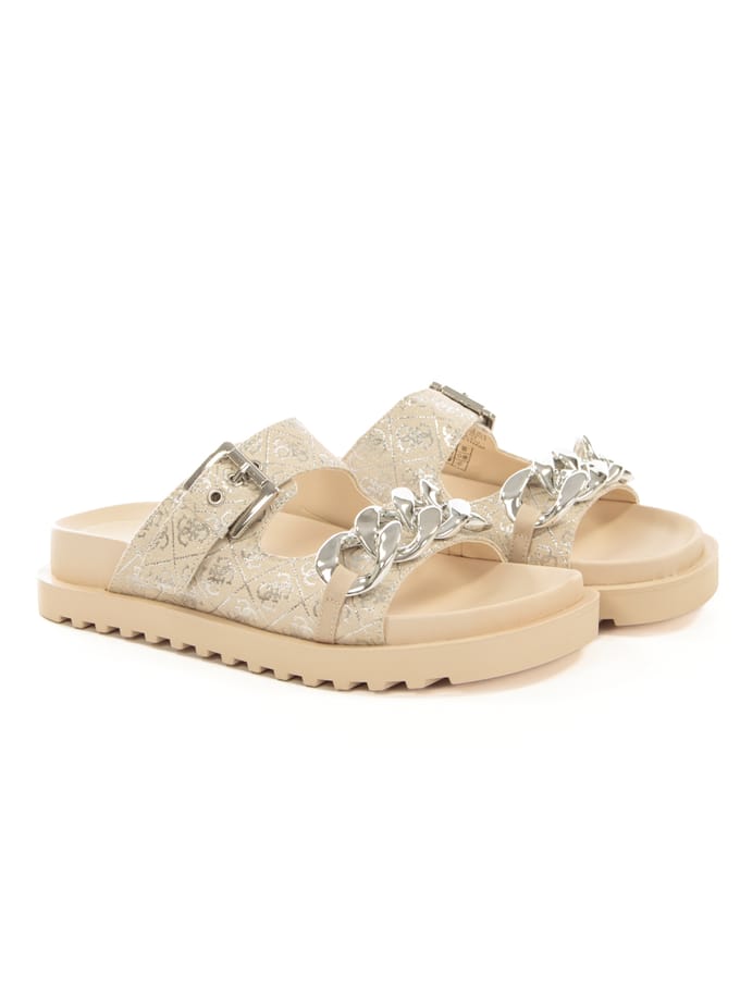Sandalen Guess beige Fatema Logo 4G 38 white