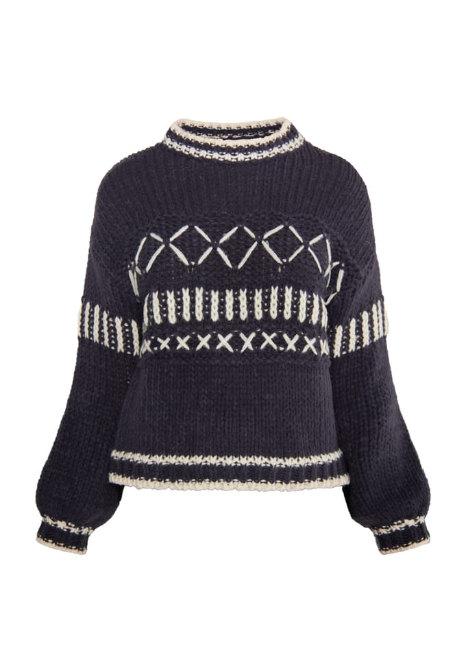 IZIA Jumper Dames Antraciet crème