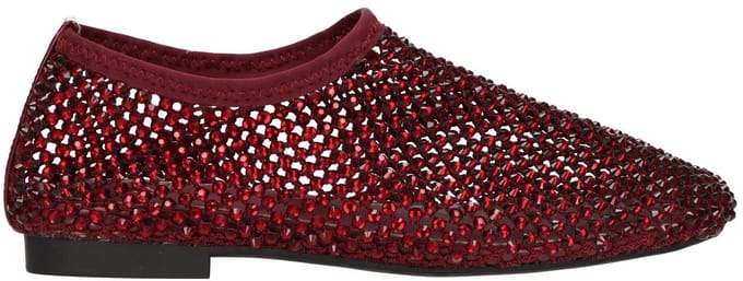 La Strada Flats Met Steentjes Bordo Mesh - Damesschoenen - Maat - 41