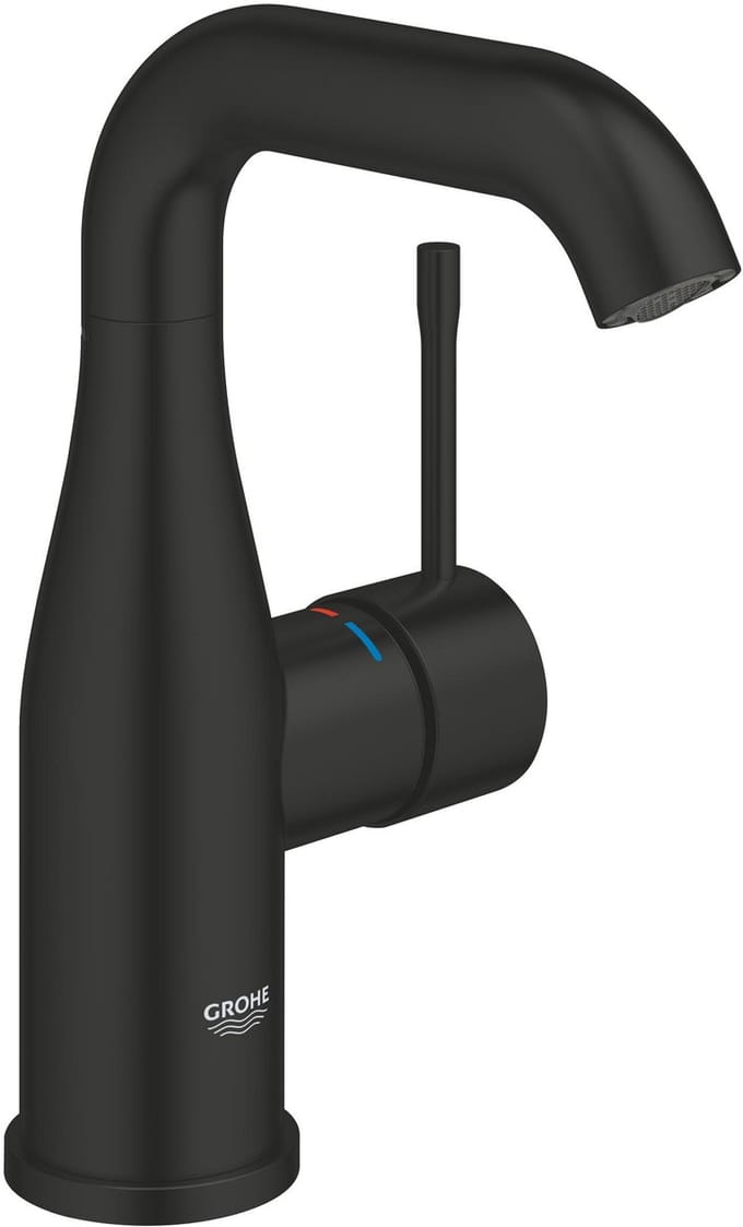 GROHE Essence New M-Size Wastafelmengkraan – Draaibare Uitloop – AquaGuide – Push-Open – Matte Black