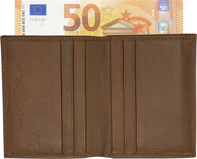 Pasjeshouder - Briefgeld - Creditcardhouder - Kaarthouder - Leer - Cognac - Pasjes