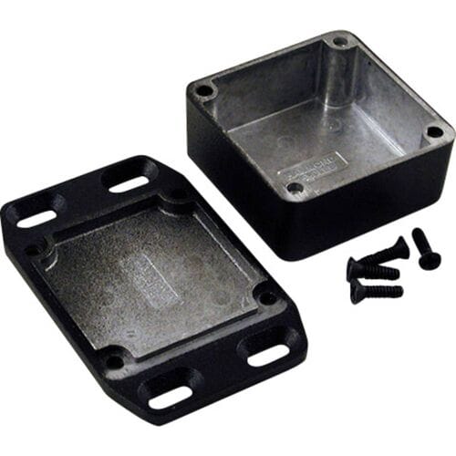 Hammond Electronics 1590LLBFLBK – Universele behuizing – 50 x 50 x 25 mm – Aluminium – Zwart