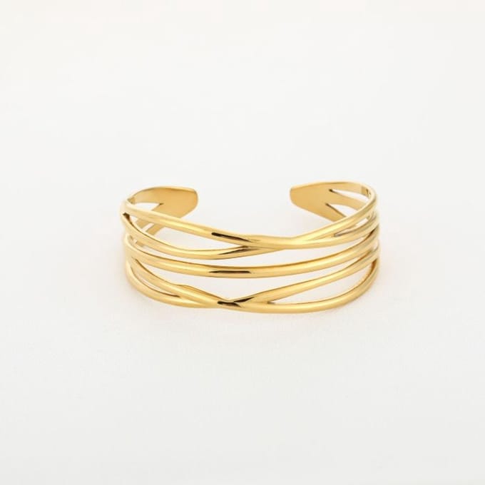 Bijoutheek Armband (Sieraad) Abstract Lines Goudkleurig