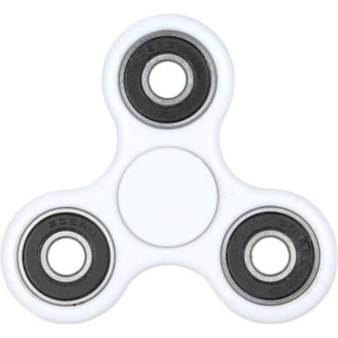 Fidget Spinner - Tri-Spinner - Blanc Argenté - Roulements Ultra Rapides - Jouet de Détente pour Enfant et Adulte blanc