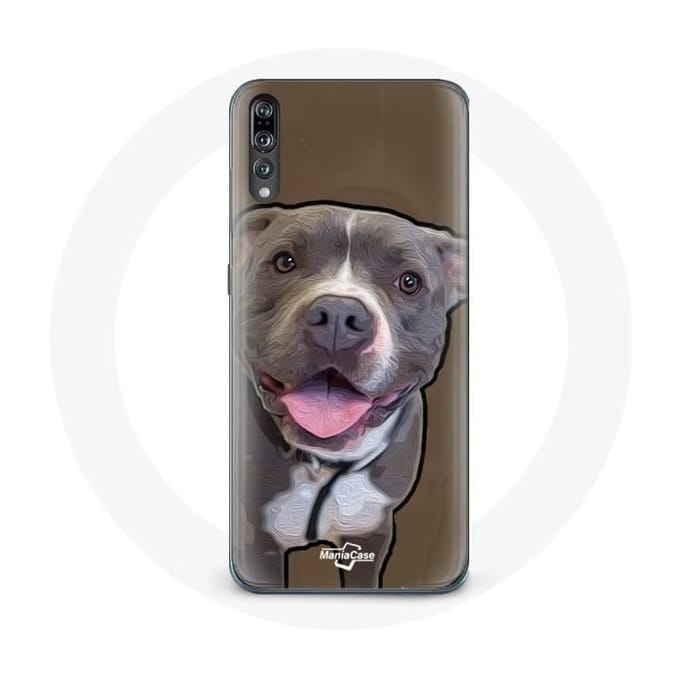 Case voor Samsung galaxy P20 pro Pitbull hond Wit grijs