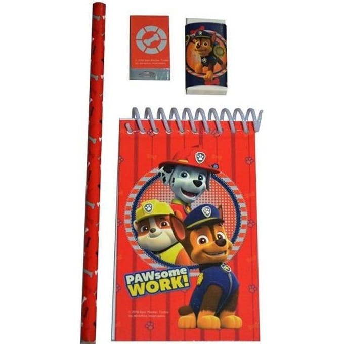 Papeterie - PAW PATROL - Pat Patrouille - 4 pièces - Carnet, crayon, gomme, taille-crayon