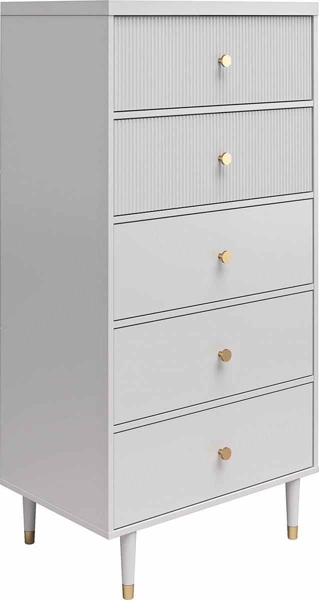 Elizabeth-Dressoir - 5 Lades - Grijs