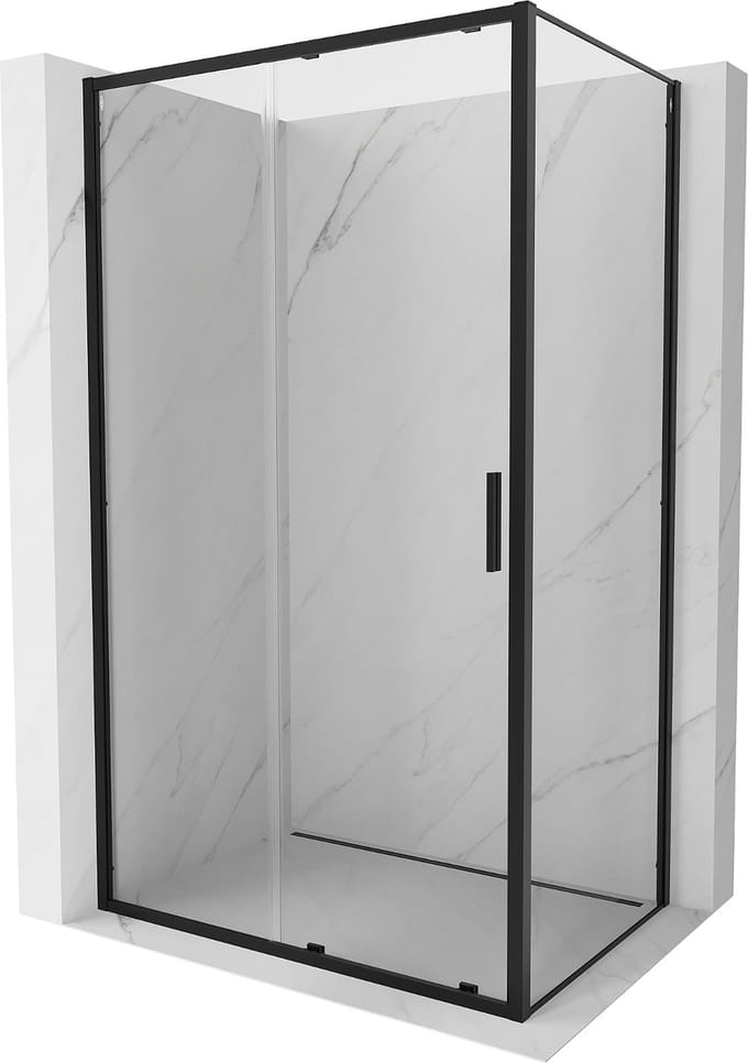 Mexen Exo douchecabine schuifdeur 155 x 100 cm, transparant, zwart - 8151-155-100-70-00