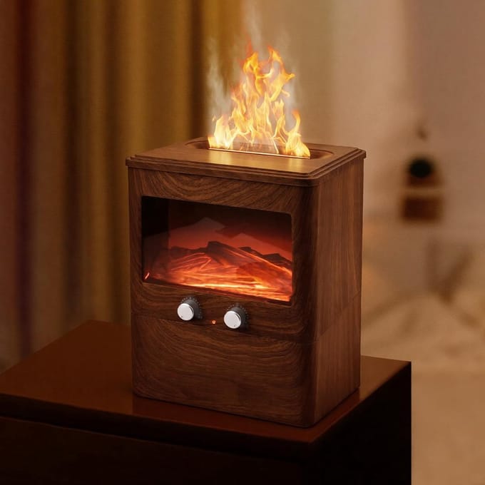 Aroma Diffuser voor etherische oliën 3L Ultrasone Diffuser met LED-open haard Geurlampen Aromatherapie Diffuser voor yoga Kantoor Slaapkamer