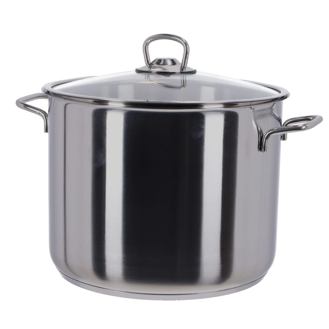 Excellent Houseware Kookpan/Soeppan met deksel - RVS/glas - 9L - D24 x H20 cm - alle warmtebronnen