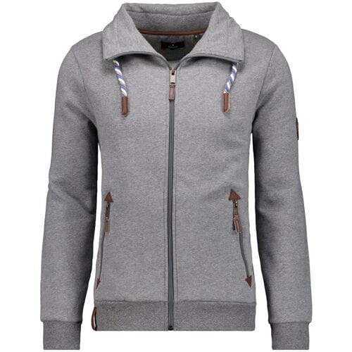 Ragman Vest Sweat Cardigan Stand Up Drawstring Collar Grijs / male