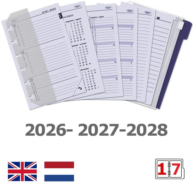 1311-31 Pocket Organizer Zee van bloemen bruin 1 week per 2 paginas 2026-2027-2028