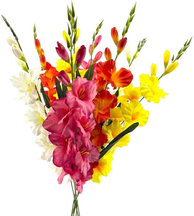 Elegante Kunstgladiool – Bos van 8 Stelen in 4 Kleuren - 80 cm