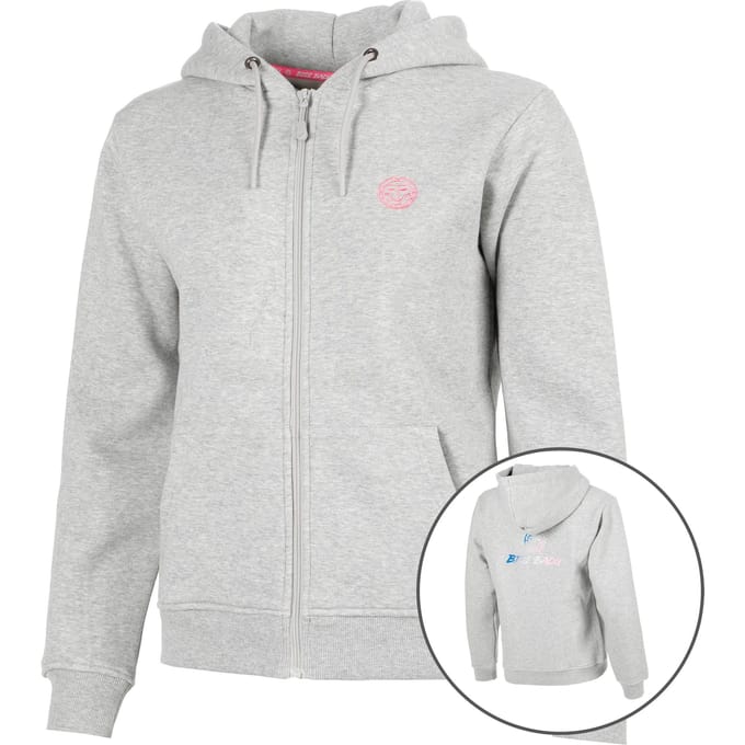 BIDI BADU Hey Laguna Logo Zip Sweater met capuchon Dames-lichtgrijs
