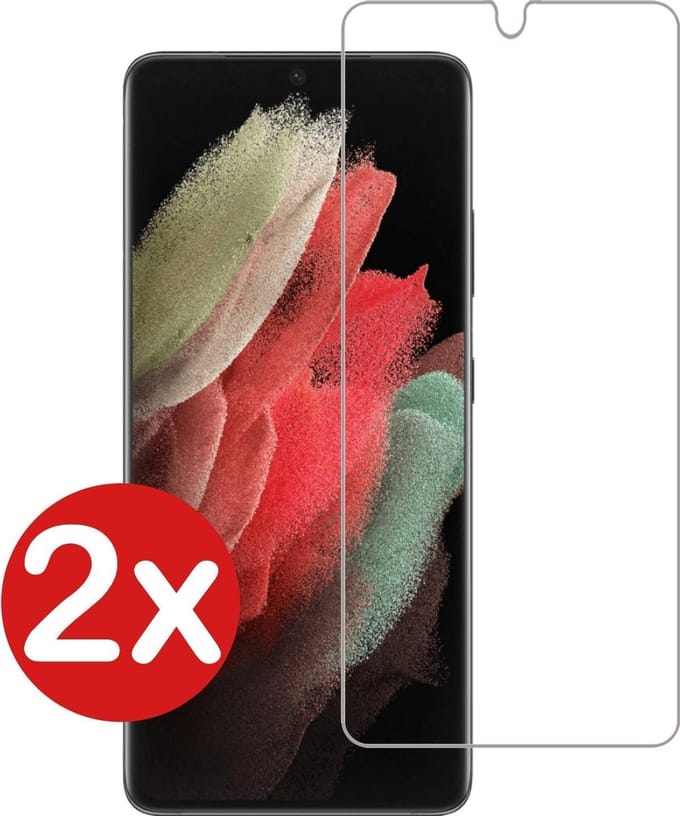 Screenprotector - 2 Stuks - Geschikt voor Samsung Galaxy S21 Ultra - Extra Sterk - Beschermglas - Gehard Glas - Tempered Glass - Screen Protector