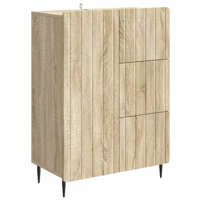 vidaXL - Dressoir - Sonoma - Eiken - 66 - x - 34,5 - x - 91,5 - cm - Bewerkt - hout
