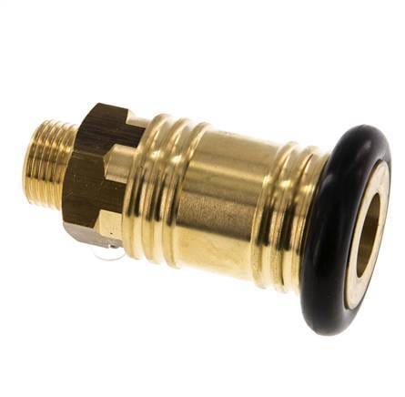 Messing DN 12 Luchtkoppeling Snelkoppeling G 1/2 inch Buitendraad - CLS12-M-B-012