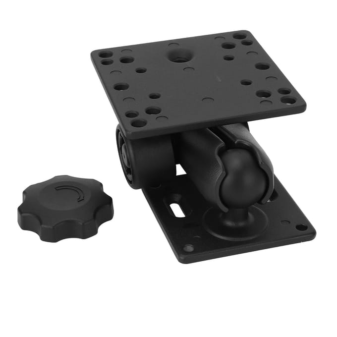 Support à Double Boule de 1,5 Pouce avec Deux Plaques AMPS Bras à Double Douille avec Boule Taille C de 1,5 Pouce 38 mm pour Sondeur Tablette black