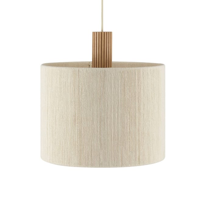 Brilliant Arlo - Hanglamp - 1-lichts - ø 35 cm - E27 - Beige/Hout