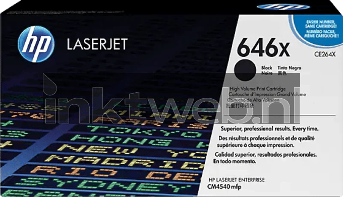 HP CE264X nr. 646X toner cartridge zwart hoge capaciteit (origineel)