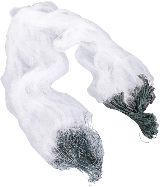 Dailygoods- Werpnet 50m - Nylon Visnet - Heavy Duty Visnet - 3 Lagen - Vlotter - 1,5m Hoogte - 443g Gewicht