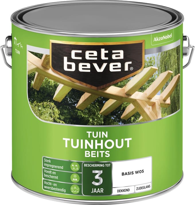 Cetabever - Tuinbeits Tuinhout Dekkend - Wit - Mengverf - 2,5 L