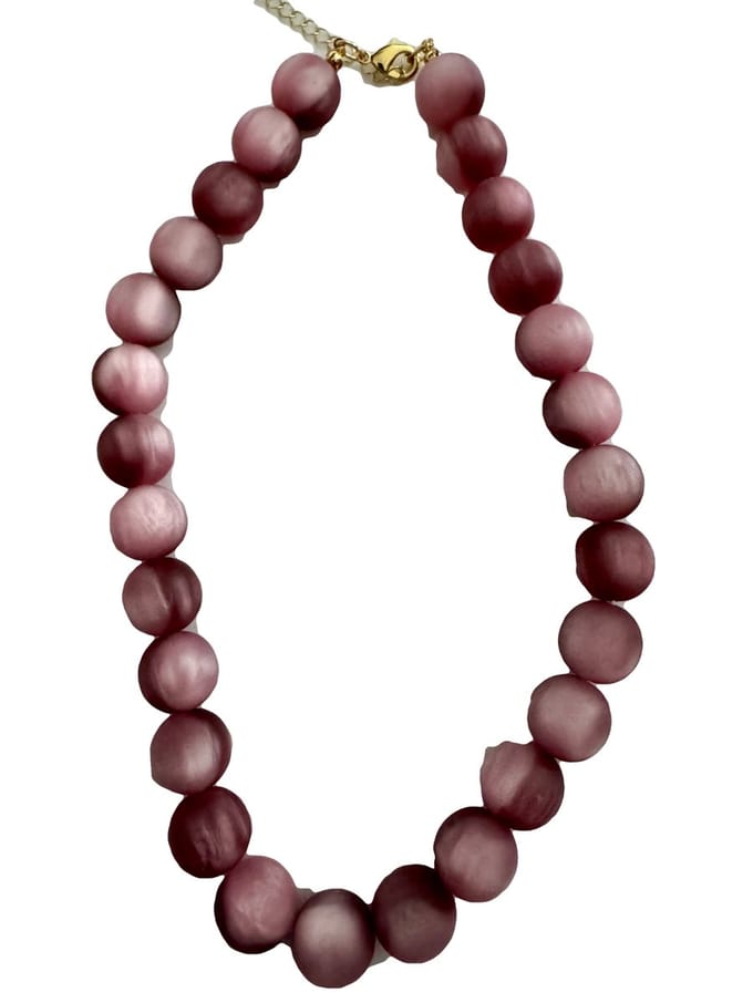 Petra's Sieradenwereld - Ketting paars 3D (1099)