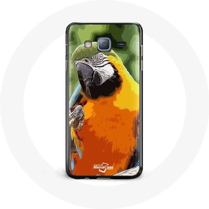 Case voor Samsung Galaxy j3 2016 Macaws Parrot Oranje Groen