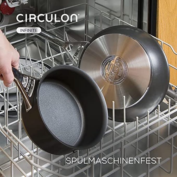 Zwarte Wok met Glas Deksel - 34 cm, Hard Geanodiseerd