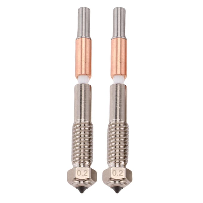 2 Pièces Buse à Changement Rapide de Remplacement pour Extrudeur d'Imprimante 3D QIDI PLUS 4 Buse Intégrée 0.2mm 0.2mm beige