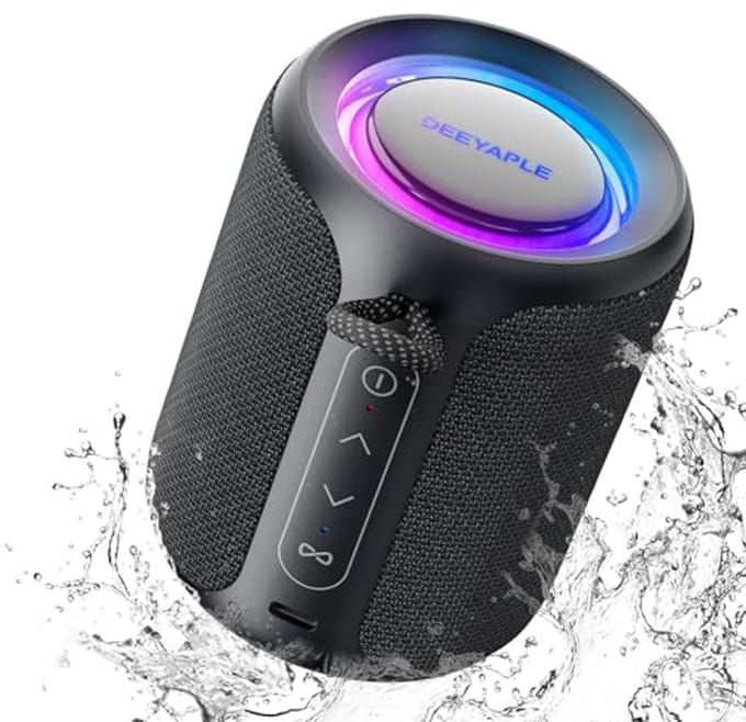 Draagbare Bluetooth luidspreker met waterdicht ontwerp en RGB-verlichting voor buitengebruik