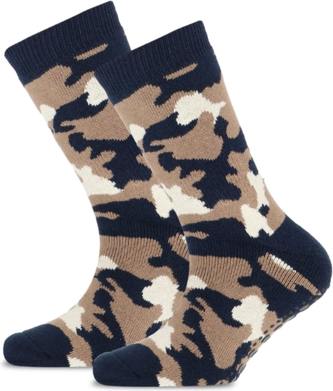 Yellow moon Homesocks met anti slip zool maat 27-30 blauw/print