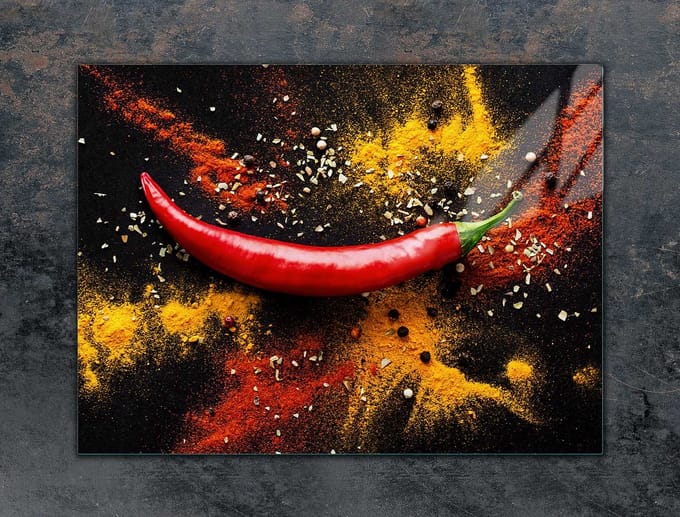 TMK ArtDeko Serie - Snijplank - 70x52 cm - Glas - Chilli Design