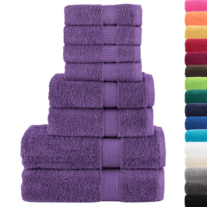 vidaXL - 8-delige - Handdoekenset - SOLUND - 600 - g/m² - paars