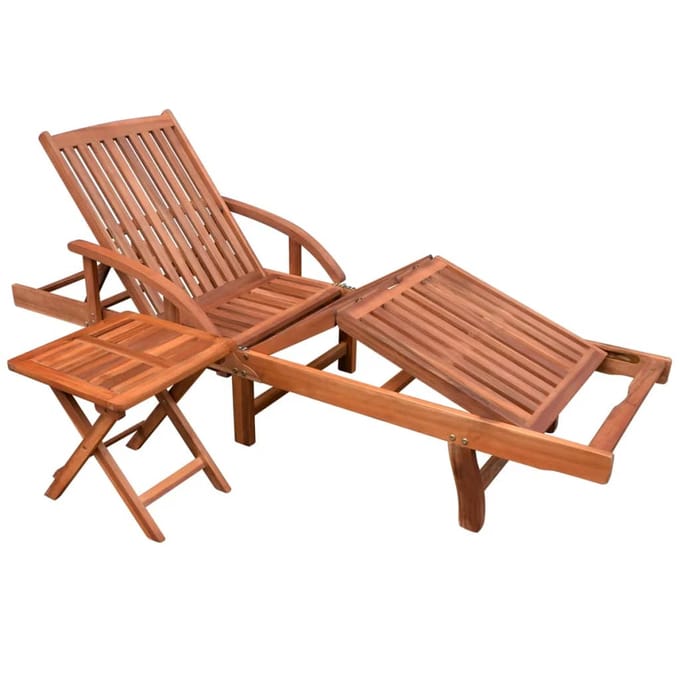 vidaXL - Ligbed - met - tafel - massief - acaciahout