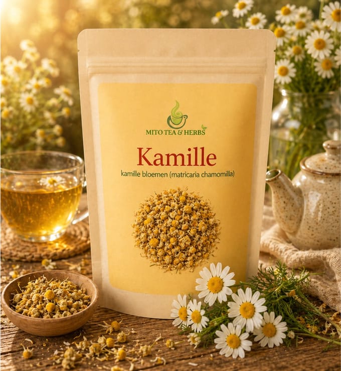 Mito Herbs  - Losse Thee - Losse Kruiden - Kamille(Matricaria chamomilla) Puur - Kruidenthee - Rustgevend - 50 Gram