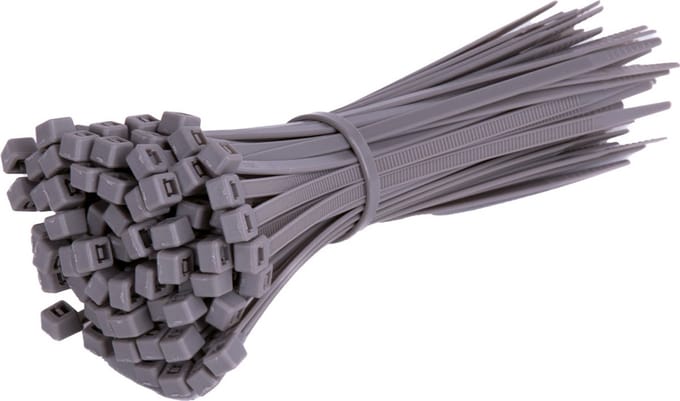 TD47 Kabelbinders 3.6 x 200 mm Grijs - Tie wraps - Tyraps