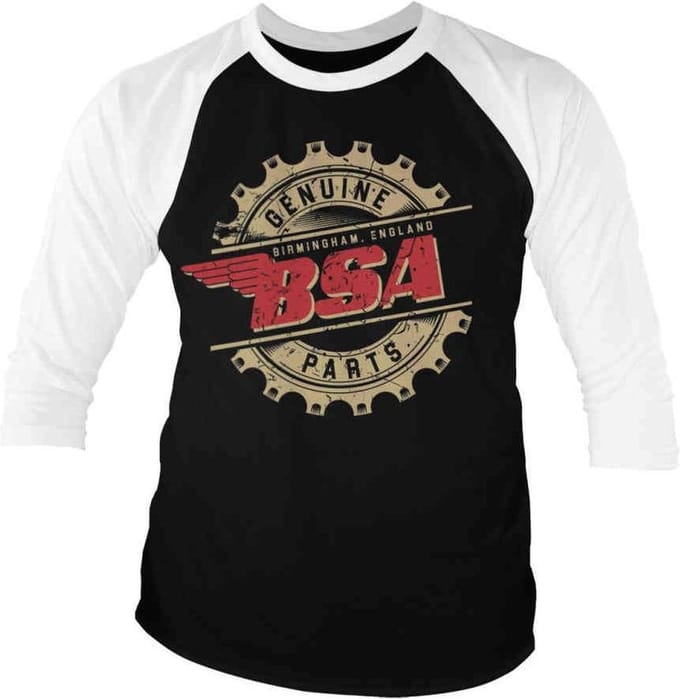 BSA Raglan top -2XL- Genuine Parts Zwart/Wit