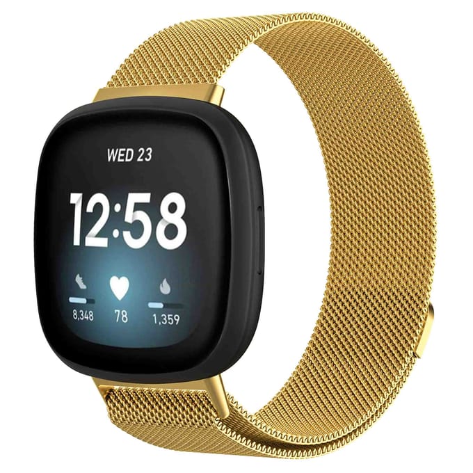 imoshion Milanees magnetisch bandje voor de Fitbit Versa 3 - Maat S - Goud