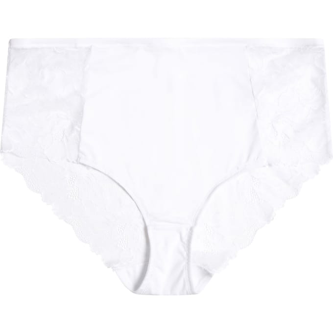 Yours Witte Microfiber Kanten Maxislips Size 54-56