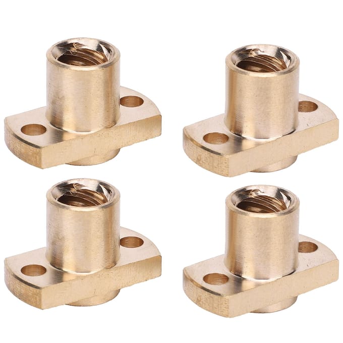 4 Stuks Trapeziummoer T8 Messing H Flens Hardware Bevestigingsmiddelen 3D Printer Accessoires 8mm beige