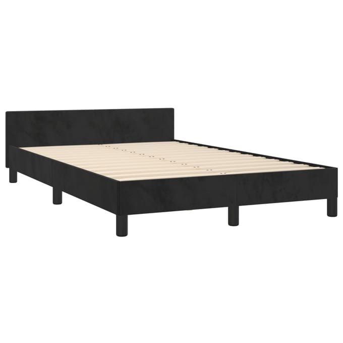 vidaXL - Bedframe - zonder - matras - 120x190 - cm - fluweel - zwart