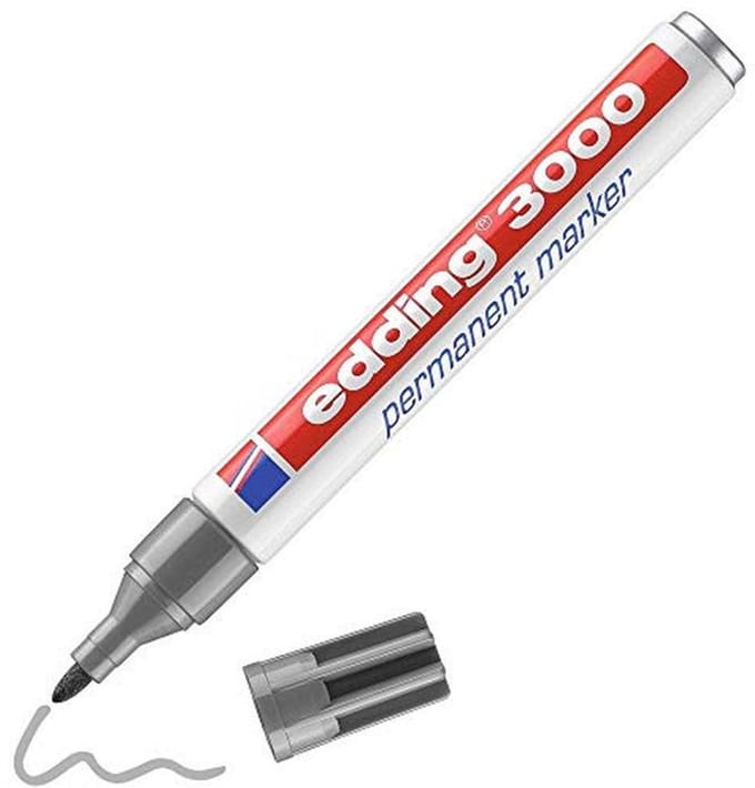 Permanent marker grijs - ronde punt 1,5-3 mm - sneldrogend en water- en wrijfvast