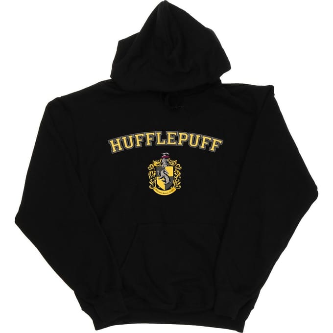Harry Potter Meisjes Hufflepuff Crest Hoodie (Zwart)