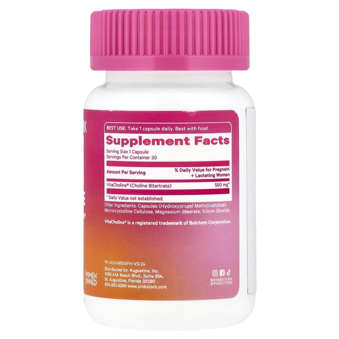 Roze ooievaar, Choline, 550 mg, 30 capsules