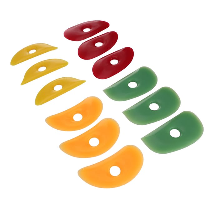 12 PIÈCES Outil en Silicone pour Argile Céramique, Forme Douce Lisse, Outil pour Projet DIY blue