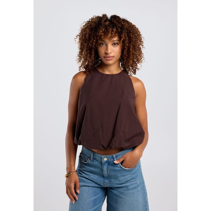America Today Ivette Dark Brown Maat: S | Blouses Outlet | Dames | Bruin