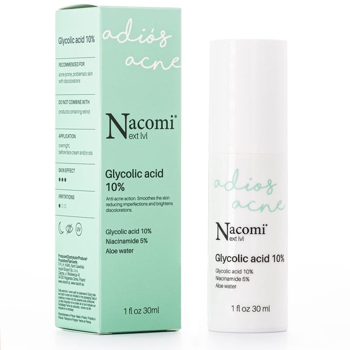 Nacomi Glycolic Acid Glycolzuur Peeling Serum 10% 30ml.
