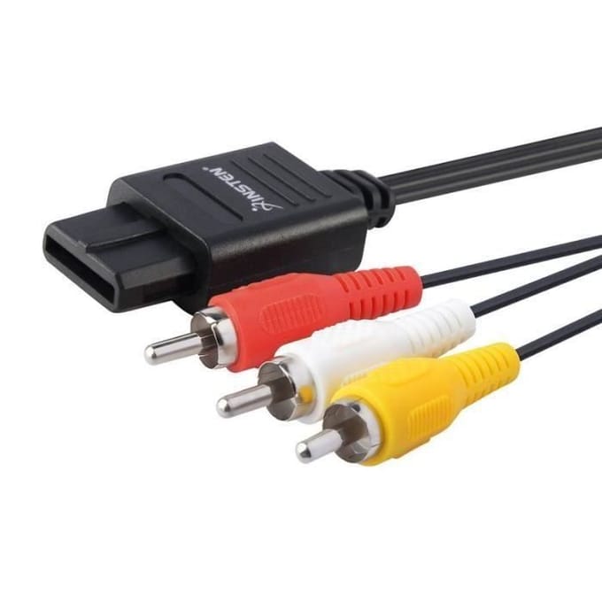 Câble Audio Vidéo AV RCA - INSTEN - 1,8 mètres - Compatible Nintendo 64 et GameCube - Noir