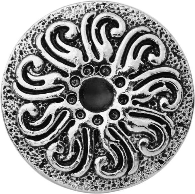 Quiges - Dames Click Button Drukknoop 18mm Zon Ornament - EBCM301